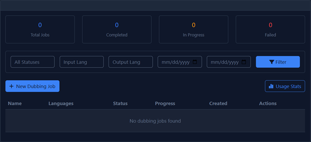 Audio & Video Dubbing Interface