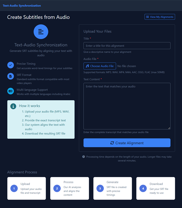 Subtitle Creation Interface
