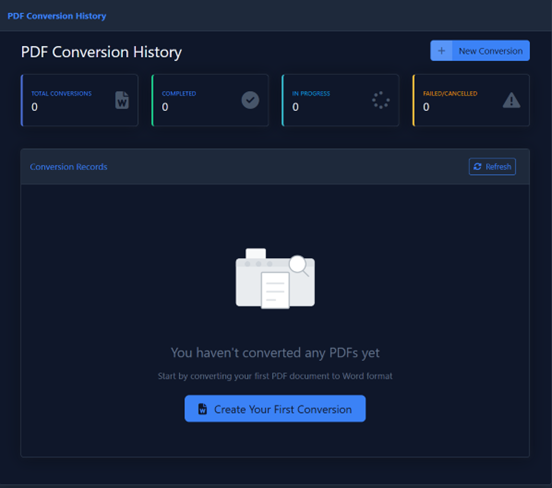 PDF to Word Converter Interface